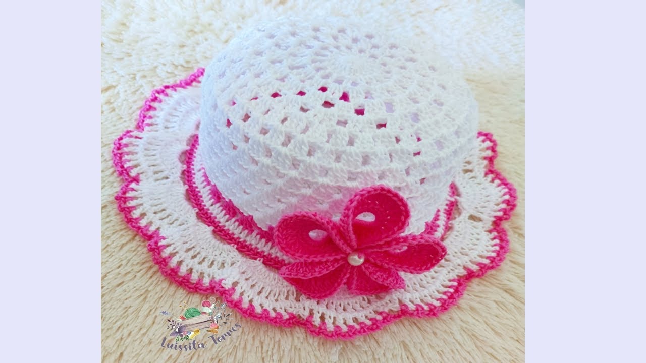 SOMBRERO A CROCHET PARA NIÑA PASO A - - YouTube