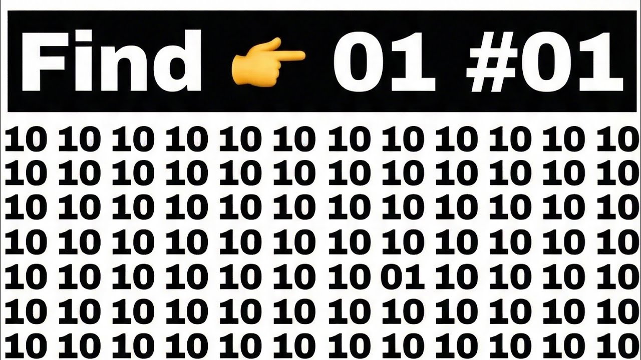 Only 1% Can Find 01 😱 