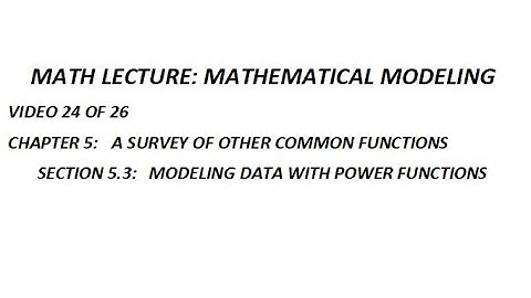 Section 5 3 Modeling Data With Power Functions