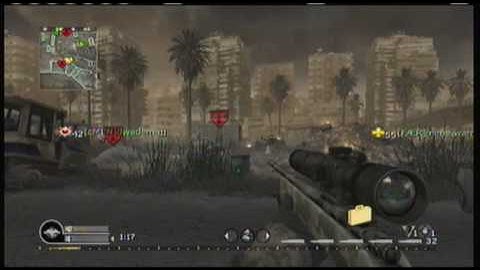 CoD4 - cross map no scope wallbang on bog