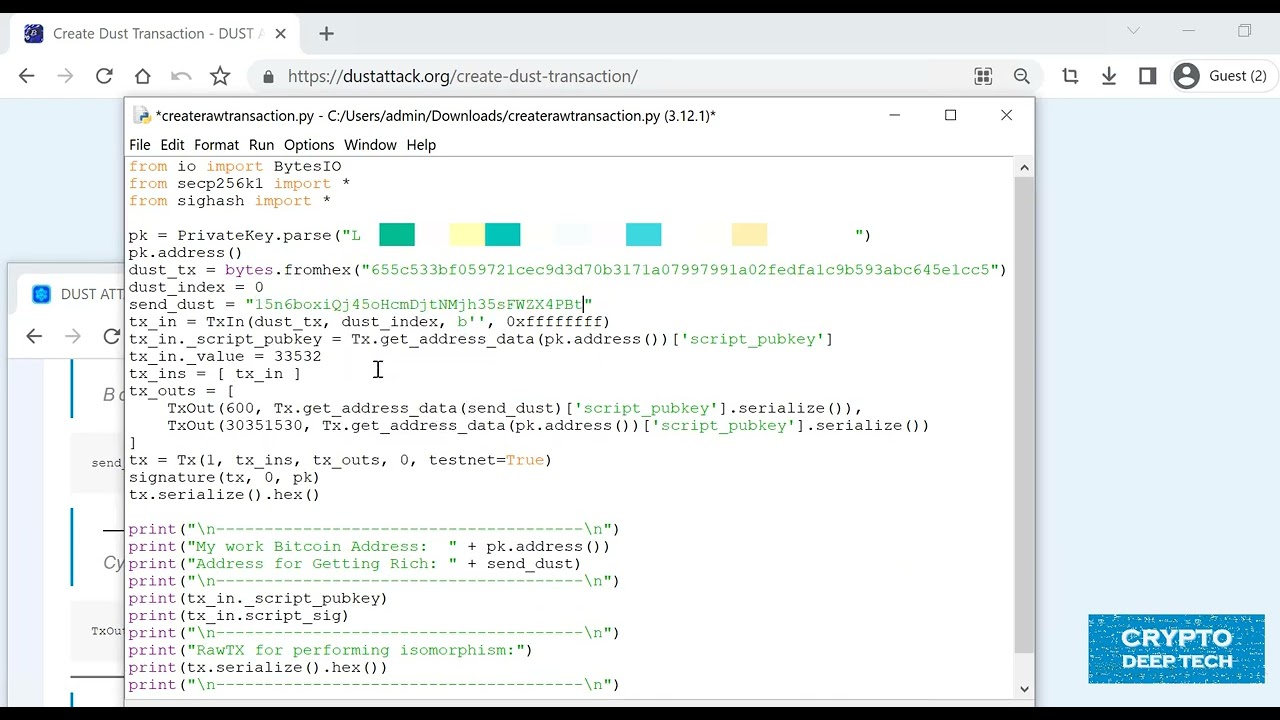 DUST ATTACK blockchain transaction with confirmation of isomorphism for a  total amount of 10000 BTC