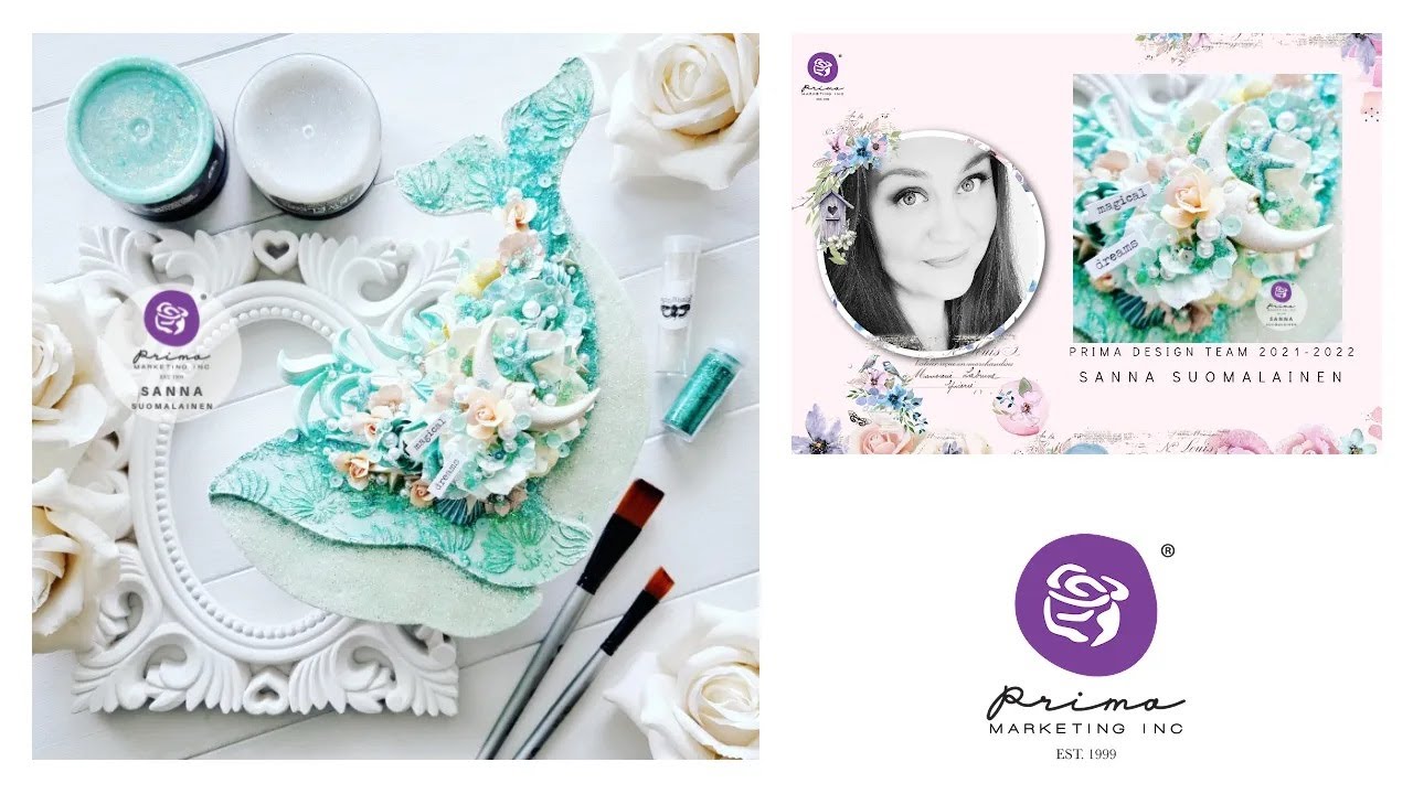 FLYING WHALE - Mixed Media Tutorial For Prima Marketing Inc