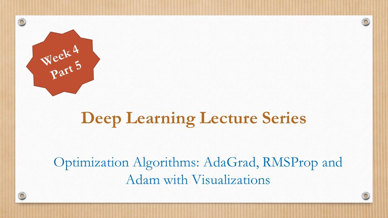 L1W4 Part5 AdaGrad RMSPROP ADAM algorithms - YouTube