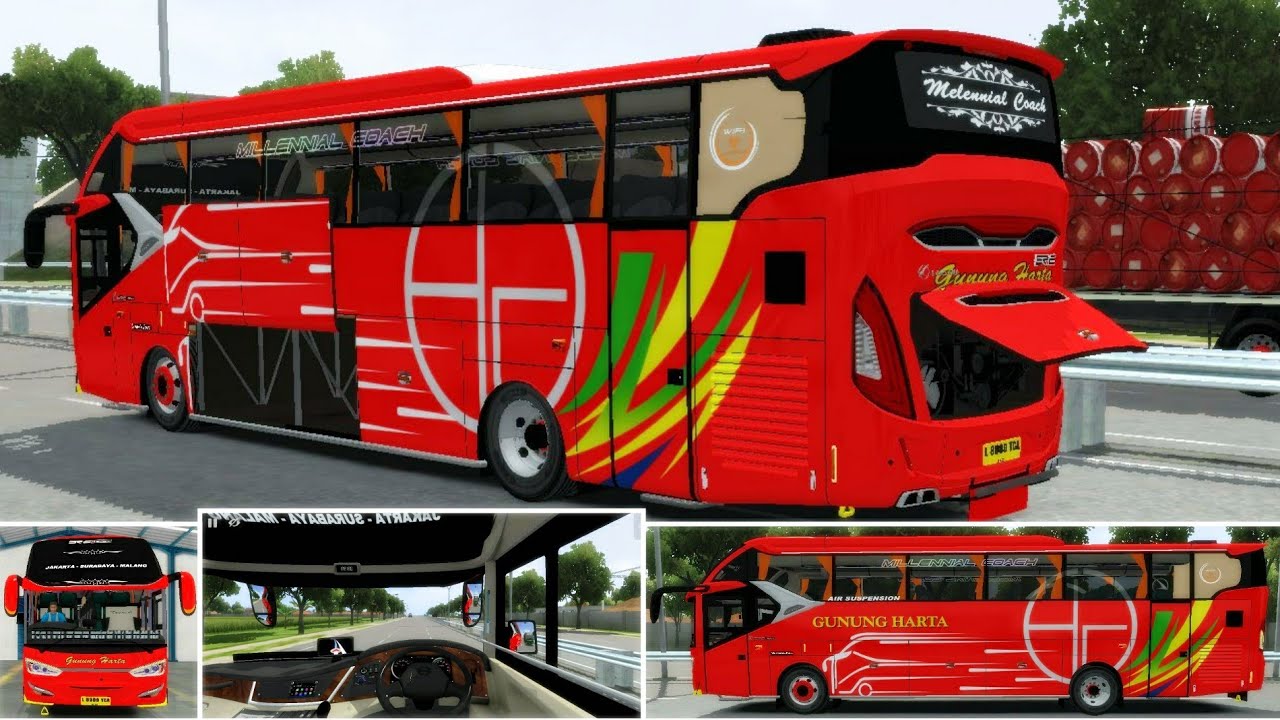 MOD BUS SR2 XHD LAKSANA || MOD BUSSID TERBARU V4.1.2 - YouTube
