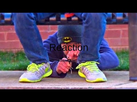 Tying Peoples Shoes and Stealing their Stuff Prank (Reaction)