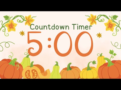 5 Minute Autumn Countdown Timer with Relaxing Music and Gentle Alarm | Cozy Fall Timer