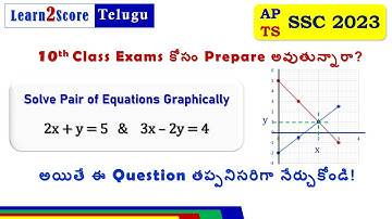 Graphical Method to Solve Linear Equations | 10th Maths Important Question 2023 AP TS