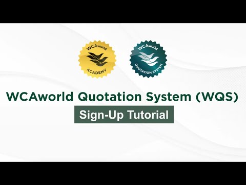 WCAworld Quotation System (WQS) - Sign up tutorial - video from WCAworld
