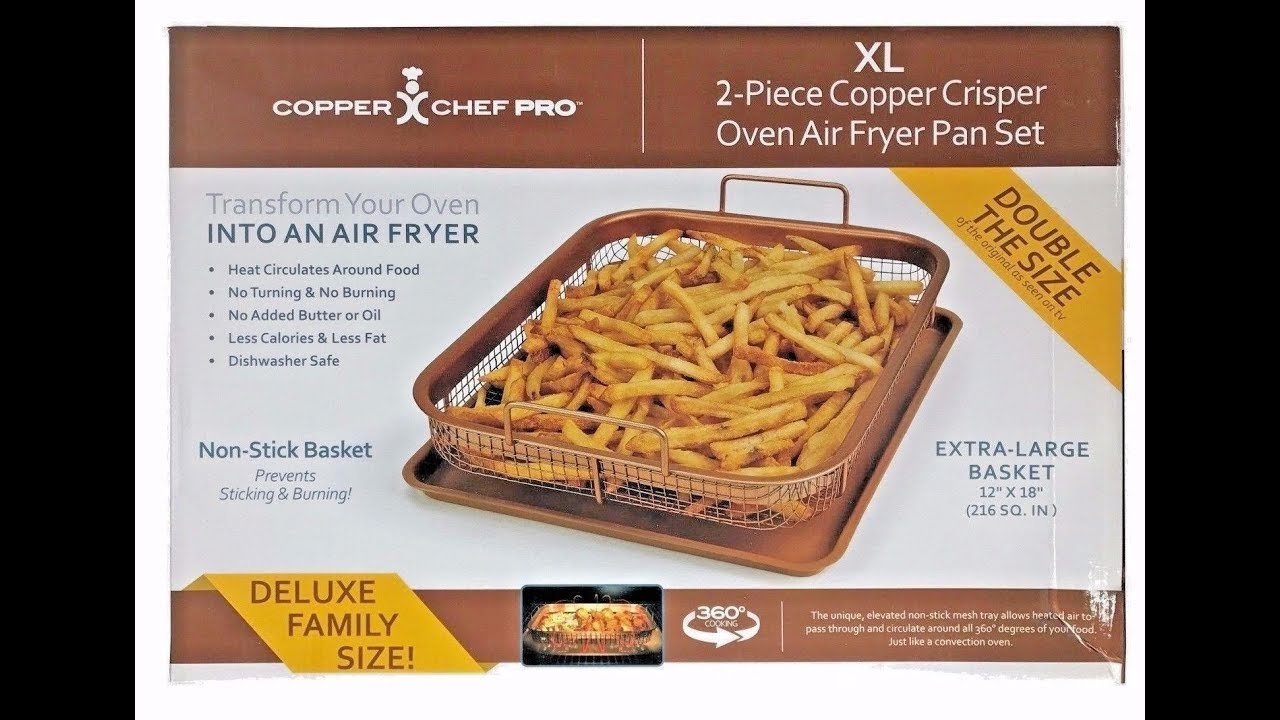 Steel Air Fryer Tray, Air Fry Basket for Oven, 2 Piece Nonstick Copper  Crisper T