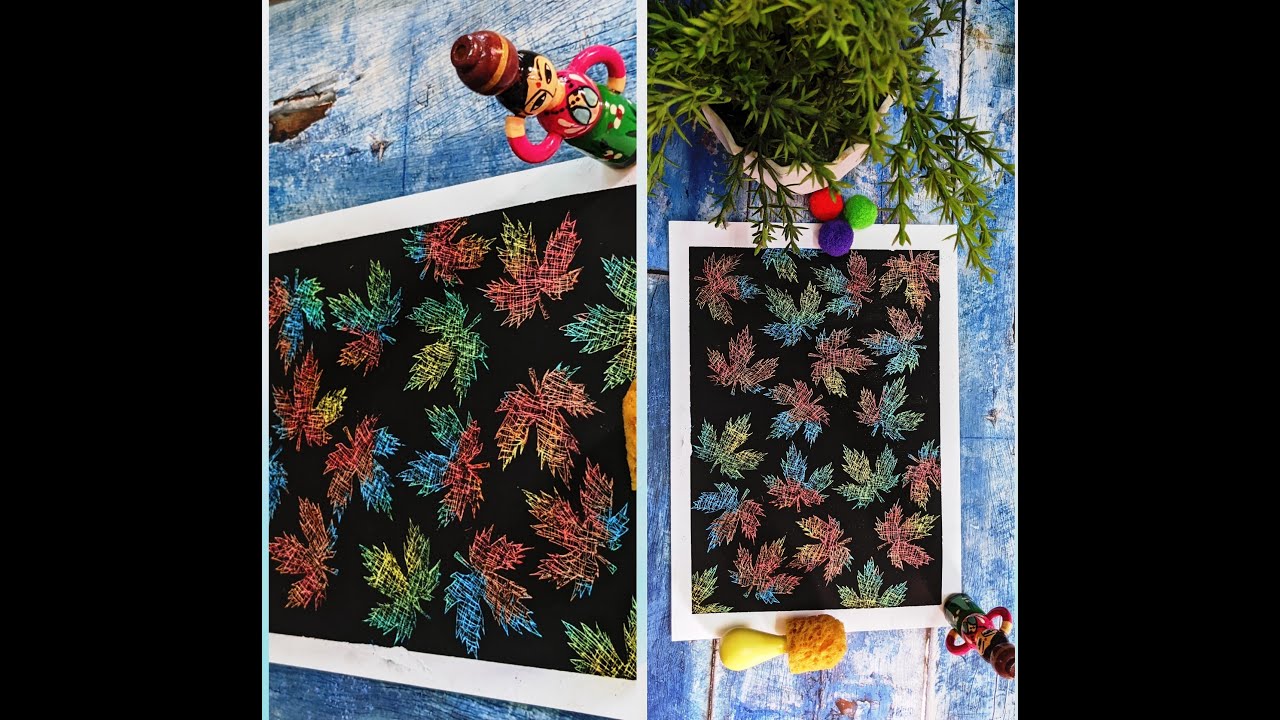 Learn stencil making and Beautiful painting using affordable art supplies | Scratch art