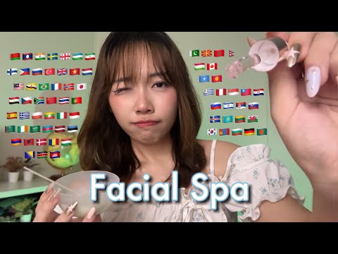 ASMR Facial Spa Roleplay in 70+ Different Languages (3 hours for sleep)