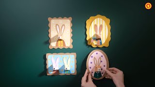 How to make bunny portraits out of recycled egg boxes