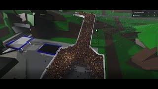 Roblox voxel destruction physics brookhaven bridge destruction with 326 exploding barrels (60 Fps)