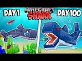 I Survived 100 Days as a SHARK in Minecraft