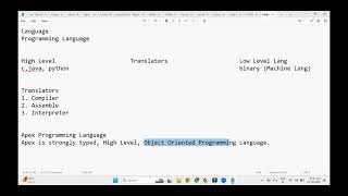 Apex Programming, Class &amp; Object Revision - (21-09-26)