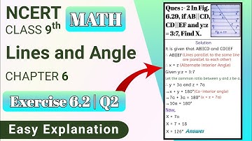 CLASS 9 MATH | CHAPTER 6 | EXERCISE 6.2 QUESTION 2 | LINES AND ANGLES | EXERSICE 6.2 | QUESTION 2