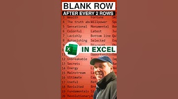 Excel Insert Blank Row After Every Two Data Rows #Shorts #excel #excelhacks  - Episode S0011