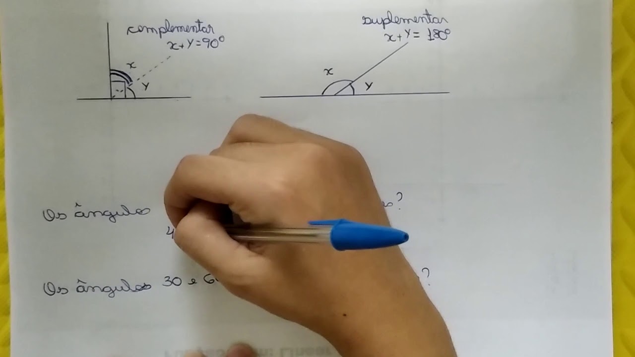 Ângulos Complementares e Suplementares - YouTube