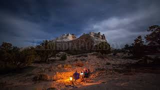 Stock Video - Time Lapse of People around Campfire