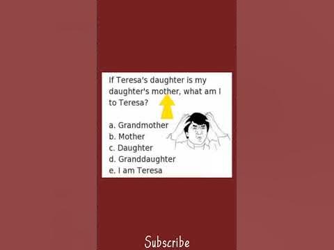 Explanation of The Teresa's daughter riddle | #memes #riddle - YouTube