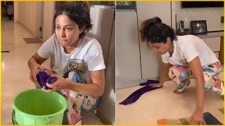 Tv Actress Hina Khan Turns Into Kaamwali During Lockdown