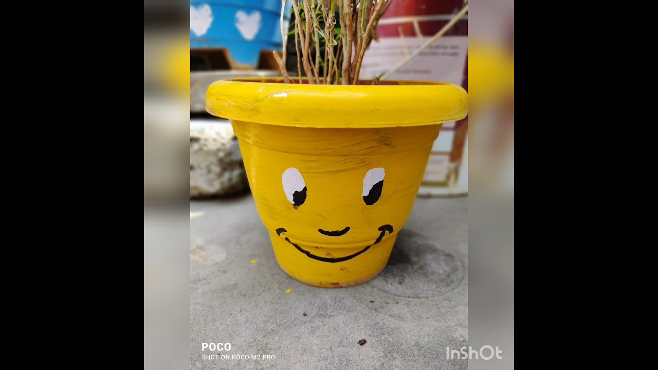 Simple planitation ideas/plant pot decoration ideas/tulasipot decoration ideas/gardening idea home