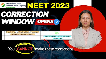Latest  Notice by NTA :  NEET 2023 Correction Window - ONLY these corrections  ALLOWED | Last Day |