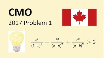 Can you prove the inequality? | Q1 Canadian Maths Olympiad 2017