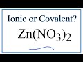 Zinc Nitrate Properties and Bonding