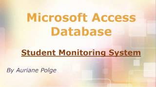 Polge - Microsoft Access - Student Monitoring System