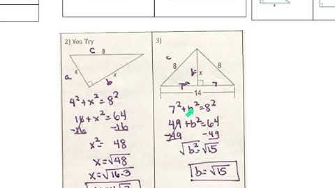Ch 9 0 Trigonometry Review Pythagorean Theorem and Special Rt Triangles