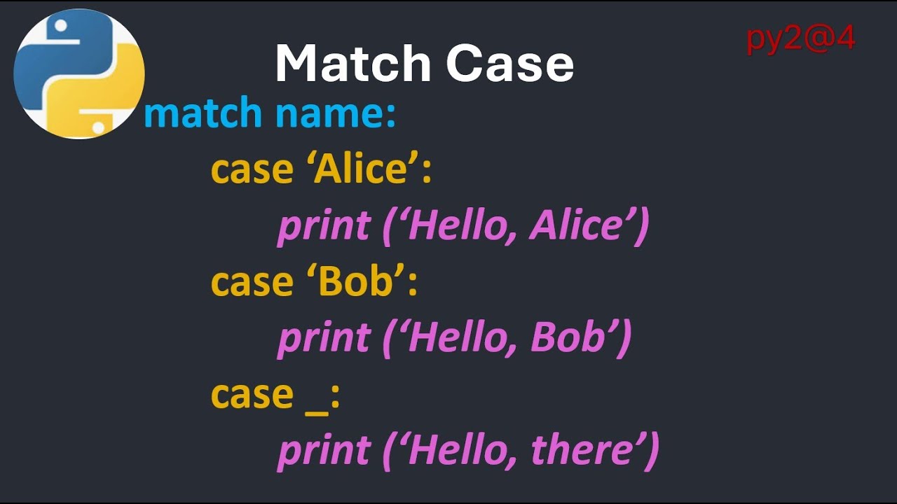 py2@4 Match Case in Python بايثون بالعربي - YouTube