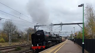 70000 Britannia & 55022 (D9000) Royal Scots Grey pass through Lichfield Trent Valley 11/11/2025
