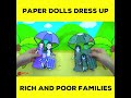 Paper Dolls Dress Up Rich and Poor Families Camping #shorts