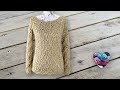 Pull feuilles en reliefs crochet toutes tailles