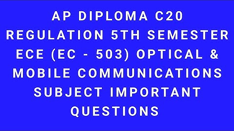 || AP DIPLOMA C20 REGULATION 5TH SEMESTER (EC-503) OMC subject important questions in Telugu ||