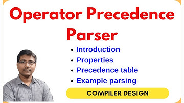 Operator Precedence Parser in Compiler Design | Construction, Algorithm & Example Explained