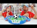 Father &amp; Son PLAY TABLE TOP SOCCER (Ultimate Goal Duel! )