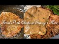 COOK WITH ME: Fried Pork Chops w/ Gravy + Rice | GODDESSGALLERIES