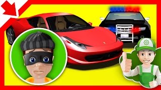 Cartoon police cars for children. Police chase - Little Smart Kids