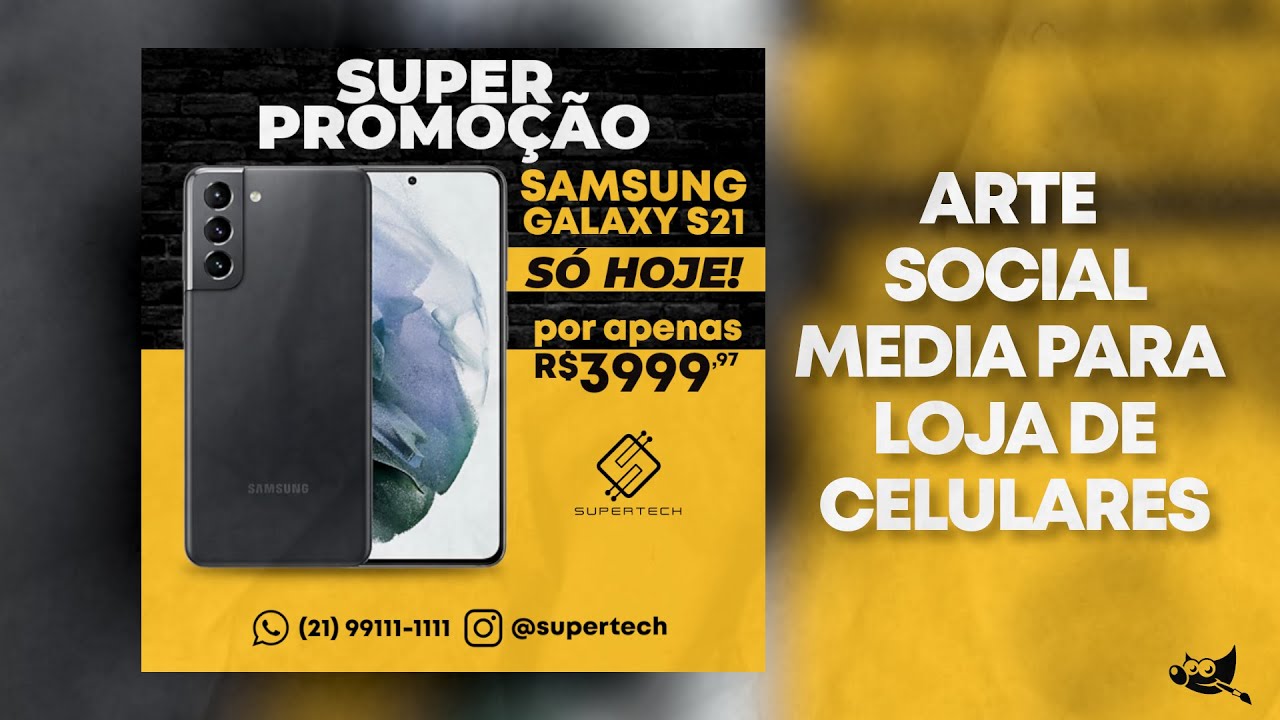 SOCIAL MEDIA LOJA DE CELULAR | GIMP TUTORIAL