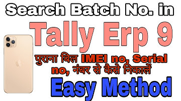 How to search IMEI No, Batch No, Serial No, in Tally Erp 9 | Inventory search in Tally Erp 9 |Easily