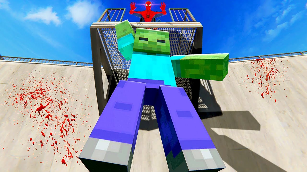 Throwing Minecraft Zombies Off a DAM - Bonelab VR Mods - YouTube