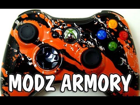Custom Xbox 360 Controller - Orange Splatter | Modz Armory
