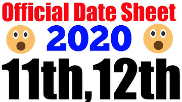 11th Class Date Sheet 2020 - 12th Class Date Sheet 2020 - 1st Year Date Sheet  - 2nd Year Date Sheet