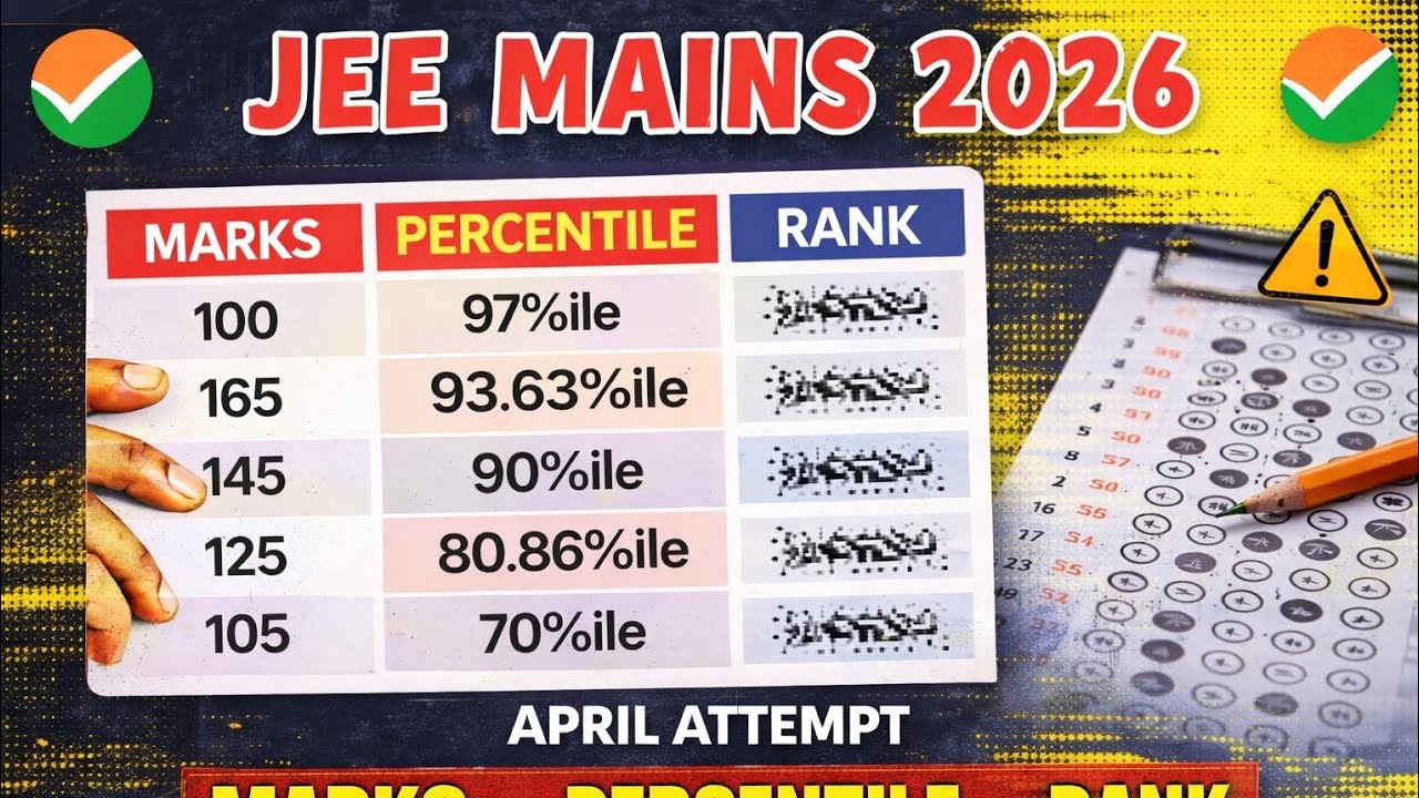 🥶Marks Vs Percentile Jee Mains 2026 April Attempt | Shift Wise Marks Vs ...