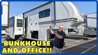 Bunkhouse/Office Fifth Wheel With Bath & A Half! 2024 Grand Design Influence 3704BH