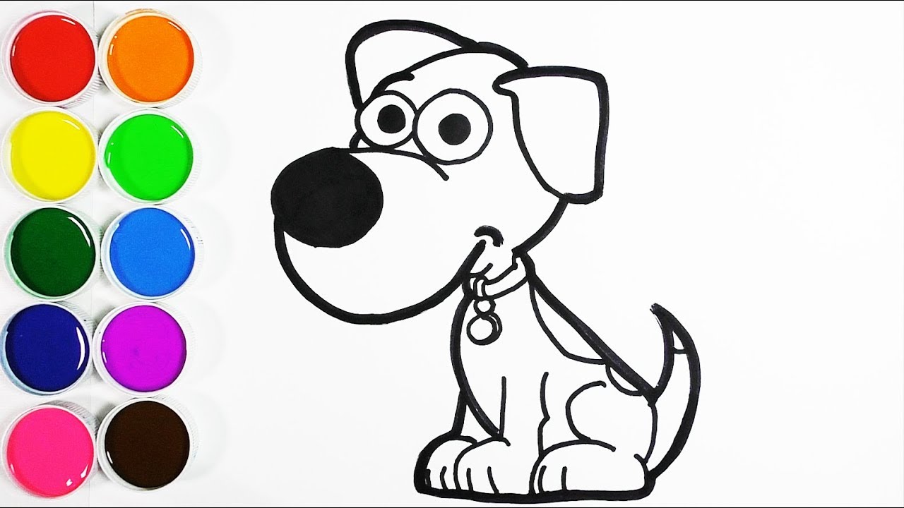 Cómo Dibujar y Pintar Un Perro - Dibujos Para Niños - Aprende los Colores /  FunKeep - YouTube