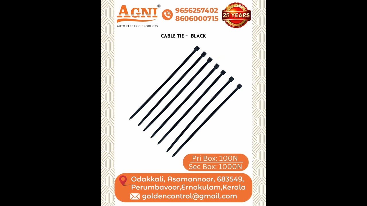 CABLE TIE BLACK COLOUR 