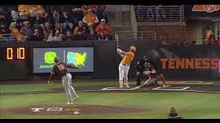 Tennessee baseball's Blake Burke hits this home run into the parking lot in right field